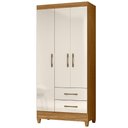 Ver imagem 1 de Guarda Roupa Solteiro Lima 3 Portas 182x82 Cm Freijo Off White Moval