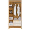 Ver imagem 3 de Guarda Roupa Solteiro Lima 3 Portas 182x82 Cm Freijo Off White Moval