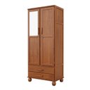Ver imagem 2 de Guarda-Roupa 2 Portas Estrutura em Madeira Clean - Cedro