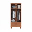 Ver imagem 4 de Guarda-Roupa 2 Portas Estrutura em Madeira Clean - Cedro