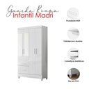 Ver imagem 7 de Guarda Roupa Infantil Ambiente Madri 4 Portas Branco Flex com Espelho - Moval