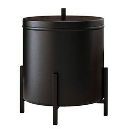 Kit Lixeira com Tampa Multiuso 6l Nara e Papeleira de Chão Tito Aço D01 Preto Fosco - Inoviza - 3