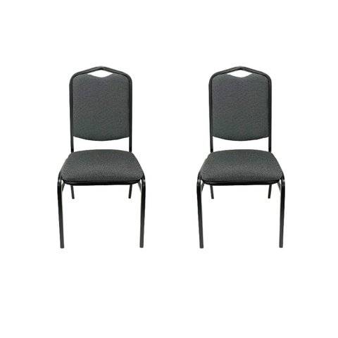 Cadeira para Hotel ou Eventos com Reforço Empilhável Cor Cinza Preto Kit 2 Unidades Poltronas do Sul