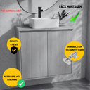 Ver imagem 2 de Gabinete de Banheiro Suspenso Freijó 60cm Minimalista