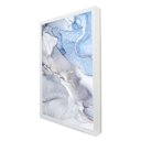 Ver imagem 2 de Quadro Decorativo Abstrato Mármore Azul Celeste em Moldura Caixa Tacolado Moldura Trad 1cm Branca Se