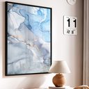 Ver imagem 1 de Quadro Decorativo Abstrato Mármore Azul Celeste em Moldura Caixa Tacolado Moldura Trad 1cm Branca Se