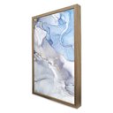 Ver imagem 4 de Quadro Decorativo Abstrato Mármore Azul Celeste em Moldura Caixa Tacolado Moldura Trad 1cm Branca Se