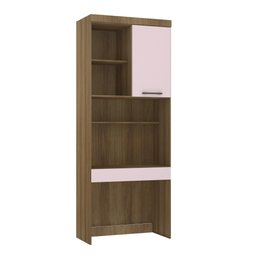 Guarda Roupa Modulado de Solteiro Paris Avelã Rosa 5 Peças - Luciane - 4