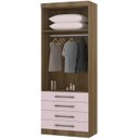 Ver imagem 3 de Guarda Roupa Modulado de Solteiro Paris Avelã Rosa 5 Peças - Luciane