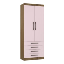 Guarda Roupa Modulado de Solteiro Paris Avelã Rosa 5 Peças - Luciane - 2