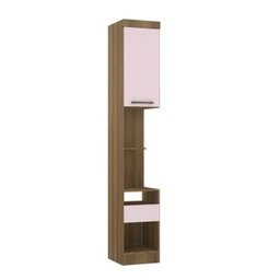 Guarda Roupa Modulado de Solteiro Paris Avelã Rosa 5 Peças - Luciane - 5