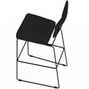 Ver mais imagens de Kit 04 Banquetas Alta para Cozinha Sala de Jantar Base em Aço Allana L02 Suede Preto - Lyam Decor