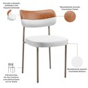 Ver imagem 4 de Kit 06 Cadeiras Decorativa para Sala de Jantar Melina Base Arena L02 Faixa Couríssimo Camel Facto Br