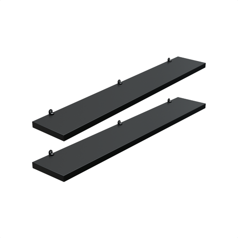 Kit 2 Prateleira Preta 60X10 + Suporte Flutuante Mdf  Organizadora Decoração Cozinha Banheiro Sala