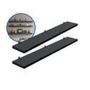 Ver imagem 2 de Kit 2 Prateleira Preta 60X10 + Suporte Flutuante Mdf Organizadora Decoração Cozinha Banheiro Sala