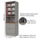 Ver imagem 3 de Torre Quente 72 cm 2 Portas 2 Gavetas C350 Cinza Nature Henn