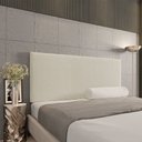 Ver imagem 1 de Cabeceira Casal Painel Cama Box Clean 140 Cm Linho Grosso Bege