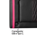 Ver imagem 2 de Kit Quarto Gamer Baú e Painel Fighter Usb 140cm Cama de Casal:preto e Pink