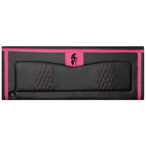Kit Quarto Gamer Baú e Painel Fighter Usb 140cm Cama de Casal:preto e Pink