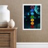 Quadro Decorativo Chakras - Universo 24x18cm - com Vidro:madeira Preta - 1