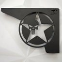 Ver imagem 5 de Par Mãos Francesas Pretas Ornamentadas 20cm 4x4 Estrela Caveira Justiceiro Aço Jeep