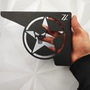 Ver imagem 6 de Par Mãos Francesas Pretas Ornamentadas 20cm 4x4 Estrela Caveira Justiceiro Aço Jeep