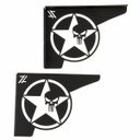 Ver imagem 1 de Par Mãos Francesas Pretas Ornamentadas 20cm 4x4 Estrela Caveira Justiceiro Aço Jeep