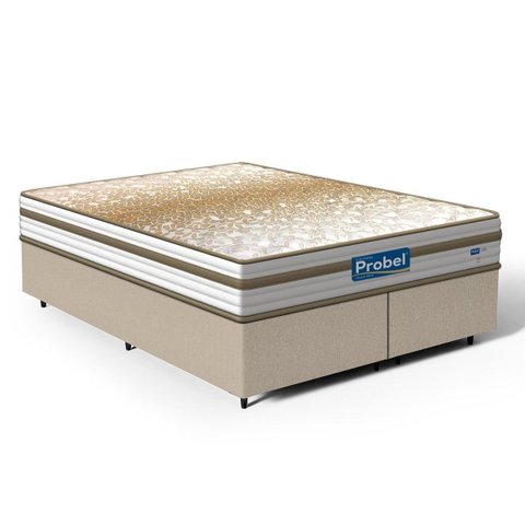 Cama Box com Colchão de Molas Ensacadas Double Face Pillow Euro Alfa Probel Queen 158cm