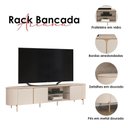 Ver imagem 4 de Rack Bancada para Sala Ariana e Mesa de Centro Pilar Off White - Dj Móveis