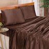 Jogo de Cama Casal Queen Romantic Tecido Cetim Charmousse 4 Peças - Tabaco - 1