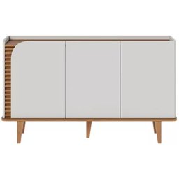 Buffet Aparador Elegance Ripado 3 Portas Pés Mad - 4