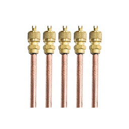 5x Válvulas Serviço Schrader 1/4 50mm Cobre Refrigeração - 1