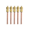 5x Válvulas Serviço Schrader 1/4 50mm Cobre Refrigeração - 1