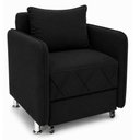 Ver mais imagens de Poltrona Cama Retrátil Daiana Matelassê em Veludo Suede Confortável Preto 125cm