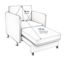Ver imagem 4 de Poltrona Cama Retrátil Daiana Matelassê em Veludo Suede Confortável Preto 125cm