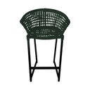 Ver imagem 3 de Kit 6 Banquetas Reis em Corda Náutica e Base em Alumínio Preta para Área Gourmet Verde Musgo