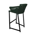 Ver imagem 4 de Kit 6 Banquetas Reis em Corda Náutica e Base em Alumínio Preta para Área Gourmet Verde Musgo
