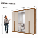 Ver imagem 3 de Guarda Roupa Copacabana 6 Portas 6 Gavetas Espelho MDF