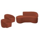 Ver imagem 2 de Kit Divã Recamier Orgânico Marrocos 200cm Lado Esquerdo e 2 Poltronas Amore Bouclé