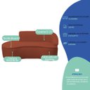 Ver imagem 6 de Kit Divã Recamier Orgânico Marrocos 200cm Lado Esquerdo e 2 Poltronas Amore Bouclé