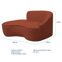 Ver imagem 5 de Kit Divã Recamier Orgânico Marrocos 200cm Lado Esquerdo e 2 Poltronas Amore Bouclé