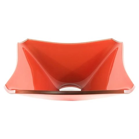 CUBA DE VIDRO QUADRADA CHANFRADA 30CM VERMELHO FERRARI