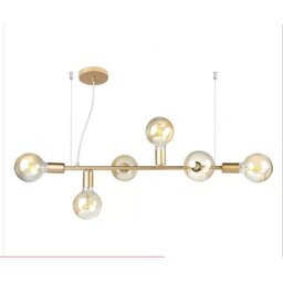 Pendente Lustre Decor Gd Dourado 6x E27 780x150x1500mm Bronzearte - 1