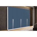 Ver imagem 1 de Guarda Roupa 6 Portas e 4 Gavetas Porto Branco/azul - Politorno