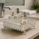 Ver imagem 4 de Bandeja Decorativa Espelhada Cristal Luxo Banheiro Perfumes