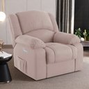 Ver imagem 1 de Poltrona do Papai Reclinável Sala de Cinema Madrid Elétrica Touch Usb Veludo Rosê G23 Gran Belo