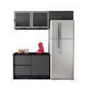 Ver imagem 4 de Cozinha Compacta Moderna 3 Peças com Tampo 200cm Etna Poliman Móveis