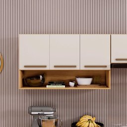 Armário Aéreo Plus Master Arte Móveis Cinamomo/ Off White - 1
