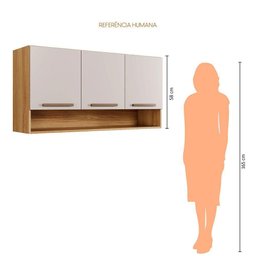 Armário Aéreo Plus Master Arte Móveis Cinamomo/ Off White - 7