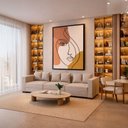 Ver imagem 5 de Quadro Canvas Abstrato Face Linear 40x30cm Mold Preta